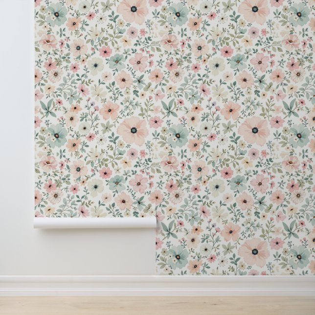 Papel Pintado Soft Vintage Floral Wallpaper (Solicitud)