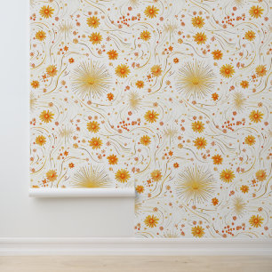 Papel Pintado Sol dorado y rays sin igual - con estrella abstrac