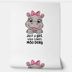 Papel Pintado Solo Un Chica Que Ama A Moo Deng Baby Hippos Long