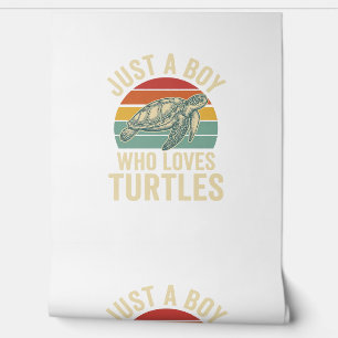 Papel Pintado Solo un chico que ama las tortugas Camiseta vintag