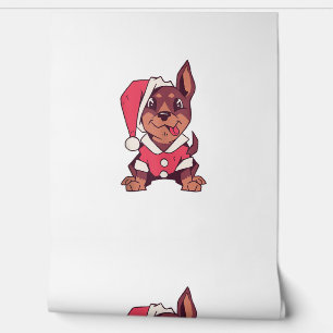 Papel Pintado Sombrero de perro Santa - Navidades divertidos _2