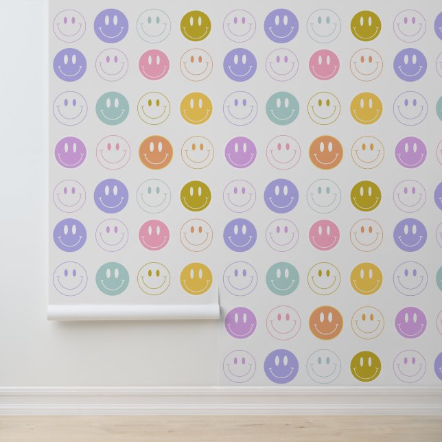 Papel Pintado Sonrisa rosa retro Emogi (Solicitud)