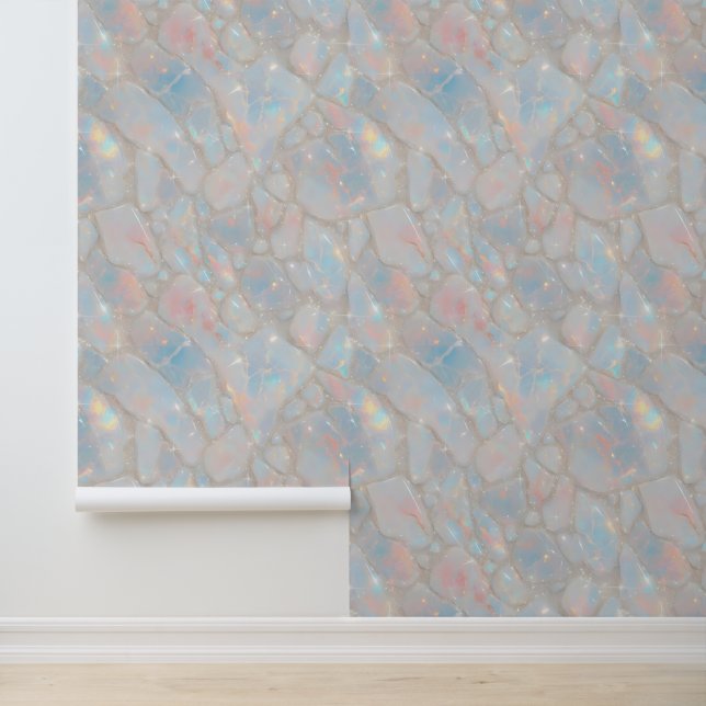 Papel Pintado Sparkly Opal Stone Texture Iridescent (Solicitud)