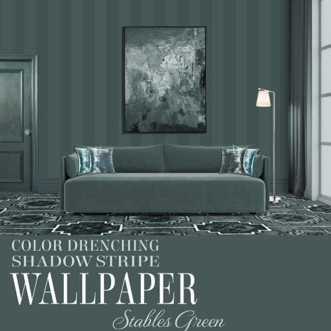 Papel Pintado Stables Green Six Inch Shadow Stripe (Subido por el creador)