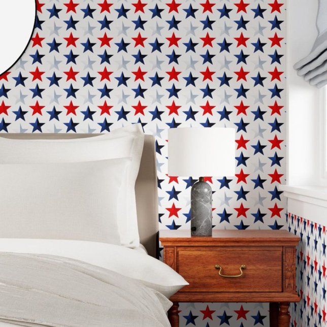Papel Pintado Star Spangled Red White Blue Big Stars Americana (Subido por el creador)