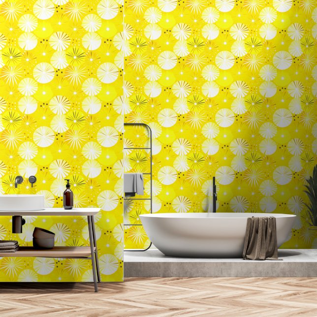 Papel Pintado Starbursts modernos de mediados del siglo XX Amari (Baño)