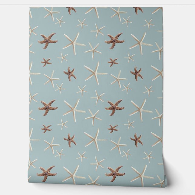 Papel Pintado Starfish Pattern Dusty Slate Blue (Desenrollar)