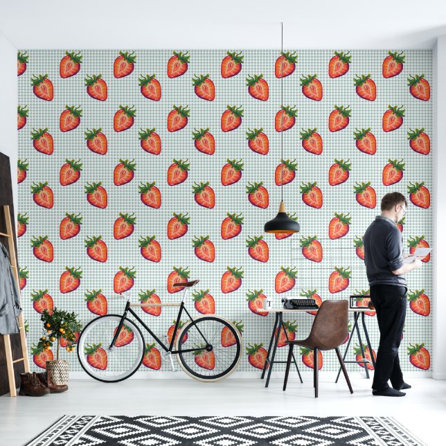 Papel Pintado Strawberry, aardbei (Sala de estar)