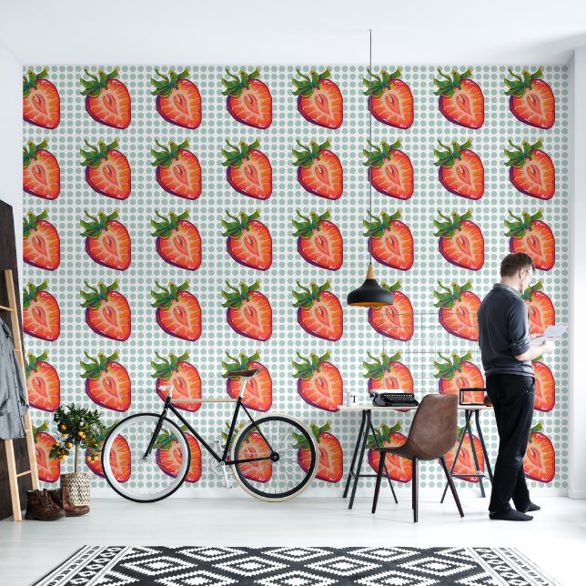 Papel Pintado Strawberry, aardbei (Sala de estar)