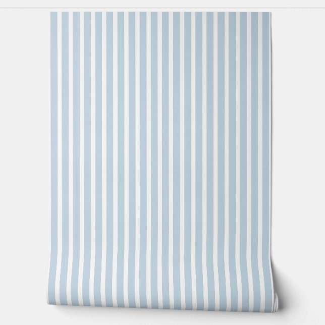 Papel Pintado Stripes Pastel Blue and White (Desenrollar)