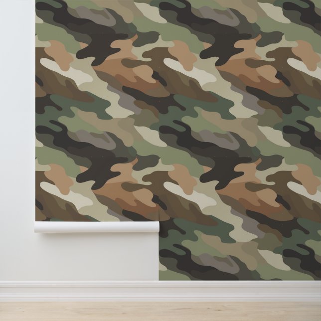 Papel Pintado Stylish Camouflage Pattern Home Wallpaper (Solicitud)
