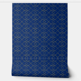 Papel Pintado Stylish Gold Geometric Box Design Navy