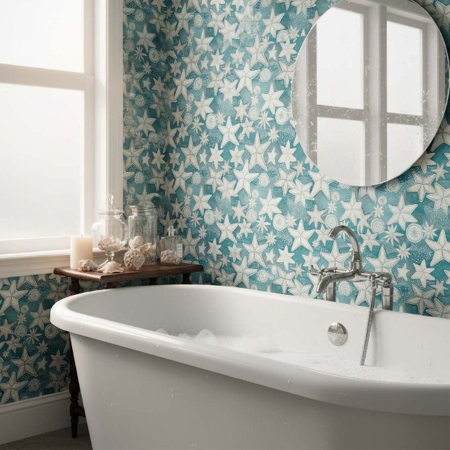 Papel Pintado Stylized Starfish & Sand Dollars Pattern#25 ID1009 (Subido por el creador)