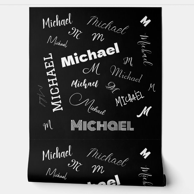 Papel Pintado Su nombre y patrón de personalizado de monograma n (Desenrollar)