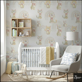 Papel Pintado suave Delicia de Arcoíris Felino