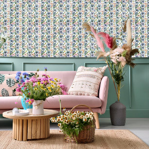 Papel Pintado Suave floral pastel de acuarela