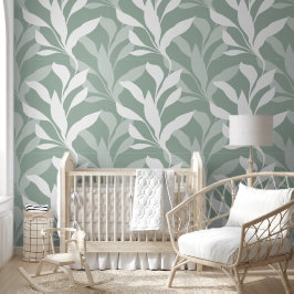 Papel Pintado Suave follaje botánico verde salvia en Gracia