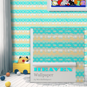 Papel Pintado Suave patrón turquesa beige pastel cielo moderno