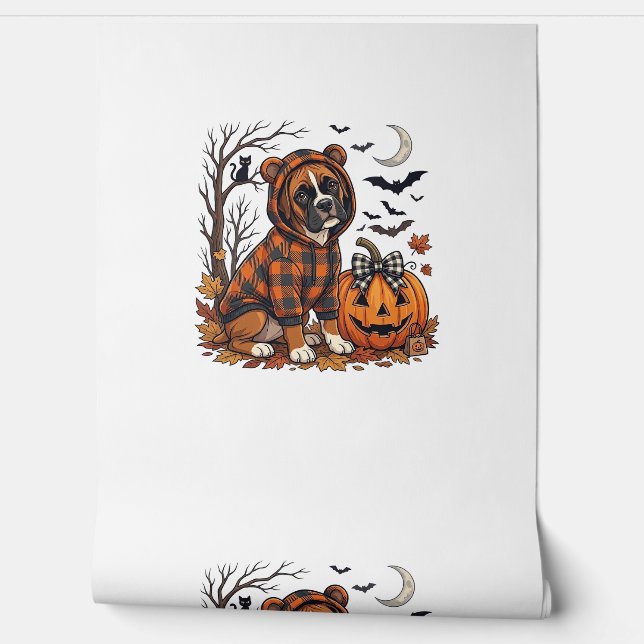 Papel Pintado Sudadera con capucha a cuadros para perro boxer, c (Desenrollar)