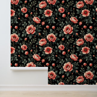 Papel Pintado Sueño floral negro