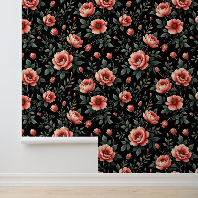 Papel Pintado Sueño floral negro (Solicitud)