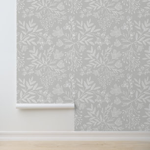 Papel Pintado Sueños de Pradera Floral Encantada L6 Blanco Gris 