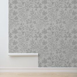 Papel Pintado Sueños de prados florales encantados L5 Blanco gri