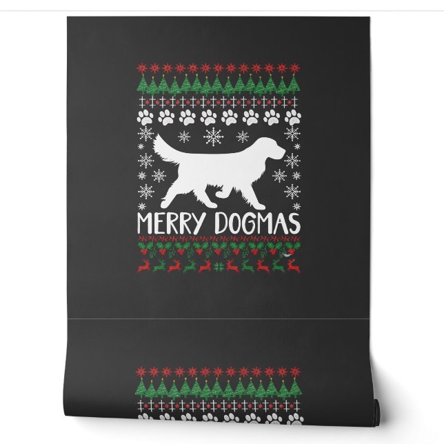 Papel Pintado Suéter Feo De Navidad Perro Dogmas Copo De Nieve A (Desenrollar)