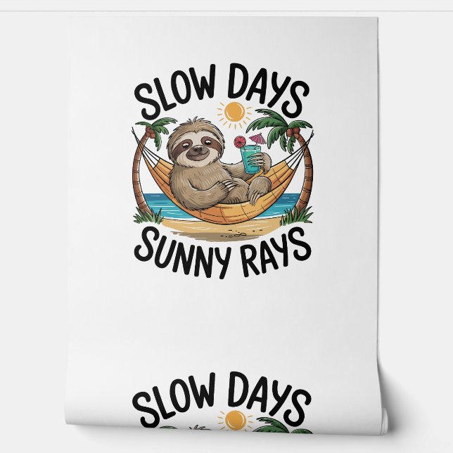 Papel Pintado Summer Vibes Sloth Funny Lazy Float (Desenrollar)