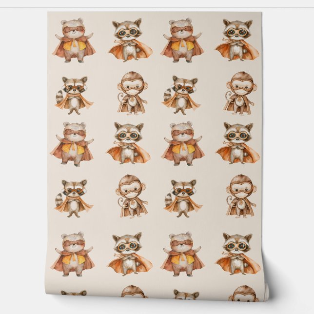 Papel Pintado Superhéroe Woodland Animales Neutrales Boys (Desenrollar)