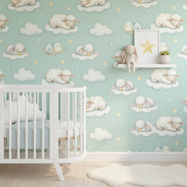 Papel Pintado Sweet Dreams Sleepy Animals Pattern ID1229