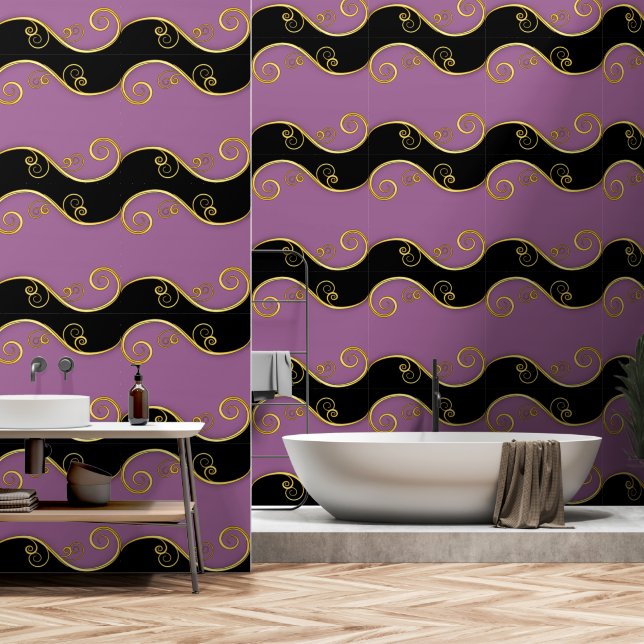 Papel Pintado Swirl morado (Baño)
