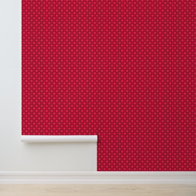 Papel Pintado Tablero de ajedrez rojo negro (Solicitud)