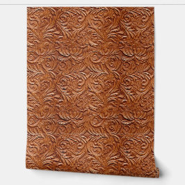 Papel Pintado Tan Brown Faux Leather