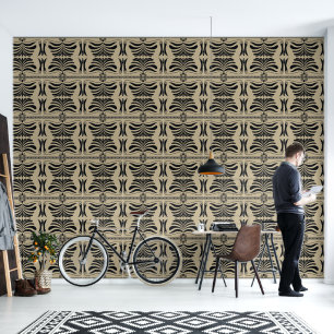 Papel Pintado Tan del patrón griego y negro