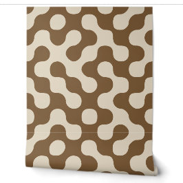Papel Pintado Tan y marrón puntos geométricos modernos