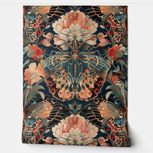 Papel Pintado Tapiz de vuelo psicodélico Botánico (Desenrollar)