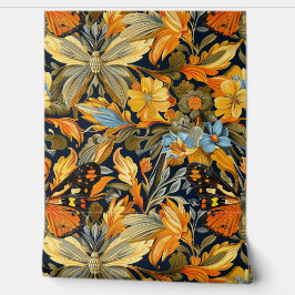 Papel Pintado Tapiz de vuelo psicodélico Botánico