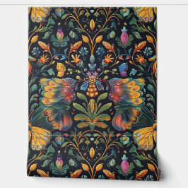 Papel Pintado Tapiz de vuelo psicodélico Botánico