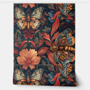 Papel Pintado Tapiz de vuelo psicodélico Botánico