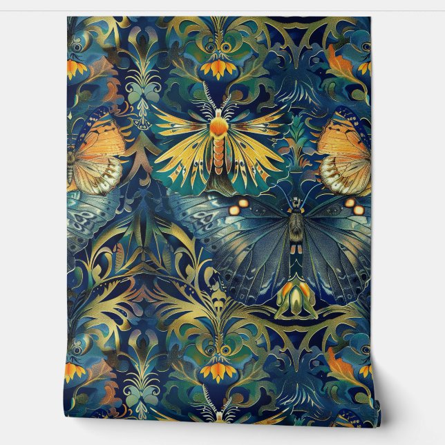 Papel Pintado Tapiz de vuelo psicodélico Botánico (Desenrollar)