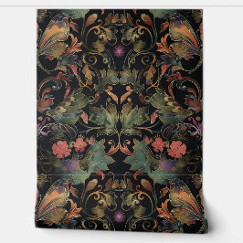 Papel Pintado Tapiz de vuelo psicodélico Botánico