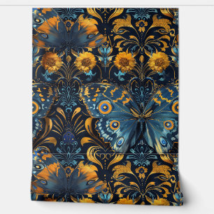 Papel Pintado Tapiz de vuelo psicodélico Botánico