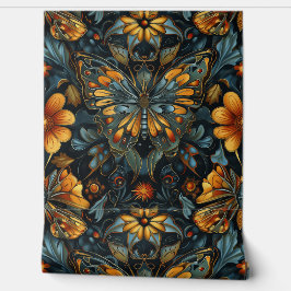 Papel Pintado Tapiz de vuelo psicodélico Botánico