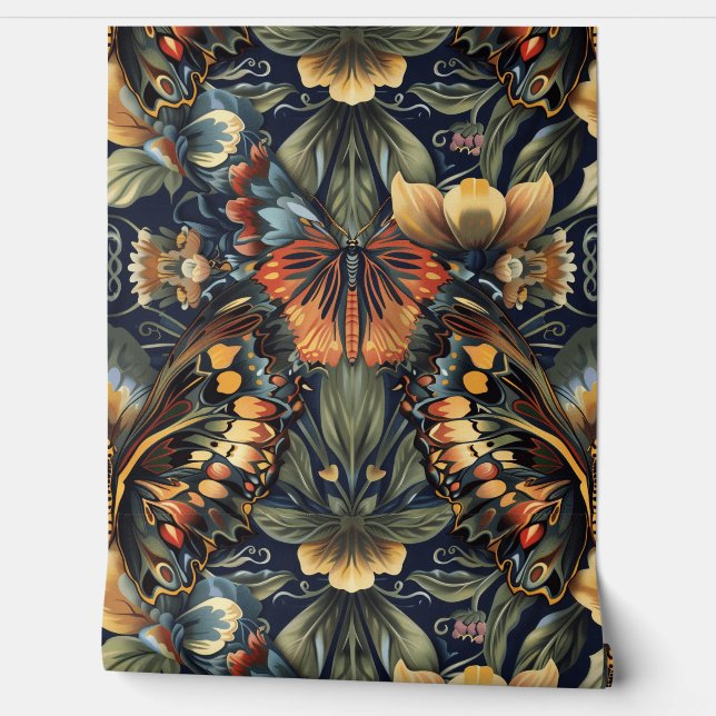 Papel Pintado Tapiz de vuelo psicodélico Botánico (Desenrollar)