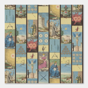 Papel Pintado Tarjeta Tarot de brujería celeste vintage