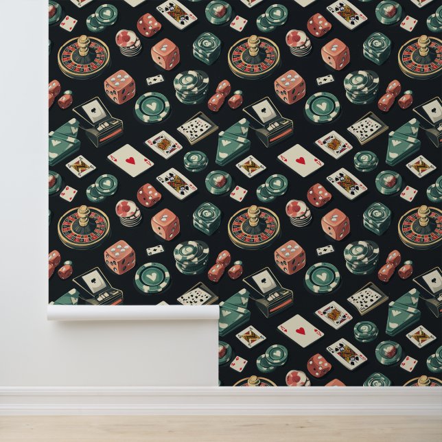 Papel Pintado Tarjetas de póquer del interior del Casino Gamblin (Solicitud)