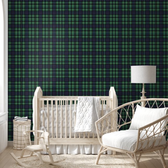 Papel Pintado - Tartán Verde Azul Amarillo (Niños)