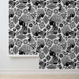 Papel Pintado Tatuaje tribal de retrato Chica africano