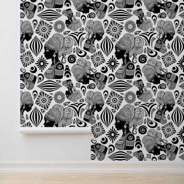 Papel Pintado Tatuaje tribal de retrato Chica africano (Solicitud)